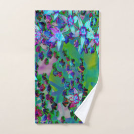 Suculentas flores de sedum en Aqua, púrpura y azul