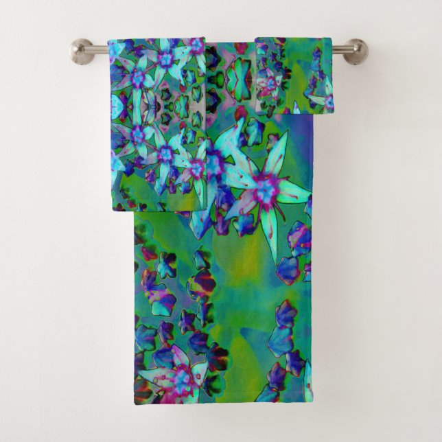 Suculentas flores de sedum en Aqua, púrpura y azul (In situ)