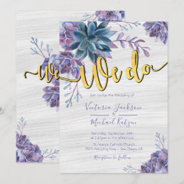 Suculentas invitaciones de casamiento de color Rel