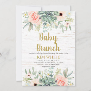 Suculentas invitaciones para Baby Brunch