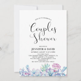 Suculentas Parejas Bodas Invitación a la ducha