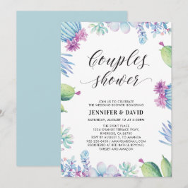 Suculentas Parejas Bodas Invitación a la ducha