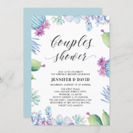 Suculentas Parejas Bodas Invitación a la ducha