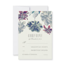 Suculentas tarjetas RSVP de Boda de Bouquet