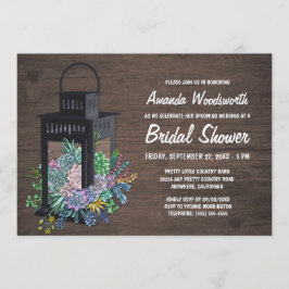 Suculentas y linternas invitaciones a duchas de no