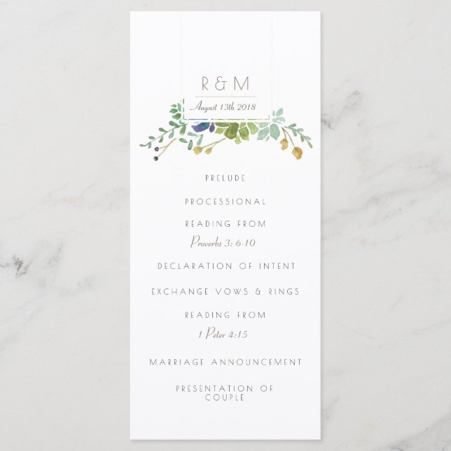 Suculento acuarela | Inicial | Programa (Anverso)