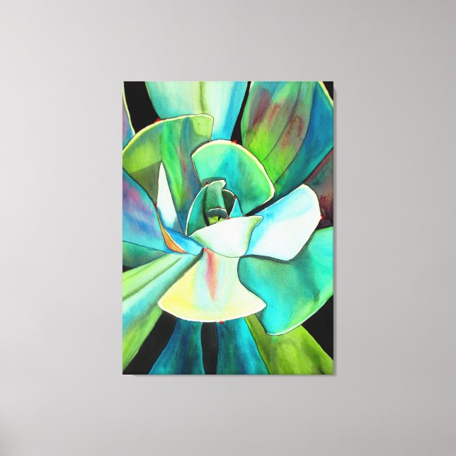 Suculento arte de pintura de acuarela de plantas d (Anverso)