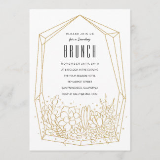 Suculento Brunch Terrarium / Invitación de fiesta