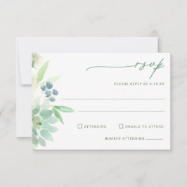 Suculento Cactus Acuarela de RSVP de Boda