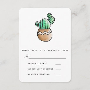Suculento Cactus Boda Mínima Rústica RSVP