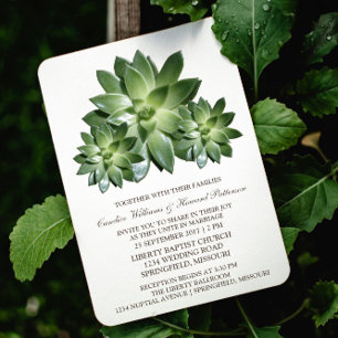 Suculento Invitación a la Boda Botánica