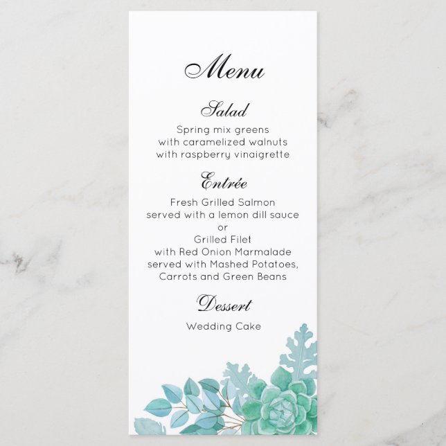 Suculento menú boda para la cena. Fiesta del menú  (Anverso)