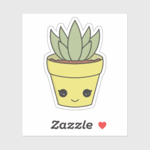 Suculento Pegatina de Cactus Kawaii