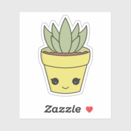 Suculento Pegatina de Cute Kawaii Cactus