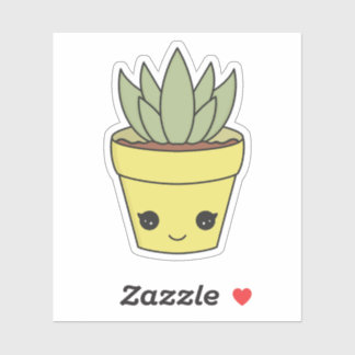 Suculento Pegatina de Cute Kawaii Cactus