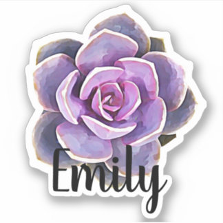 Suculento Pegatina de nombre de Cactus