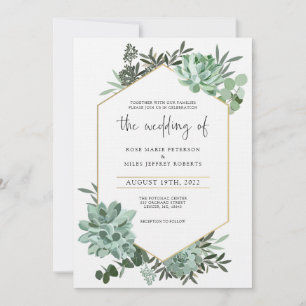 Suculentos e Invitación a la Boda de Oro