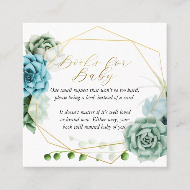 Suculentos Libros para Tarjeta de Bebé (Anverso)