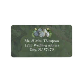 Suculentos matices de etiquetas de bodas de azul p