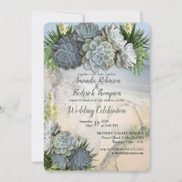 Suculentos tonos de azul pálido e invitación a la 