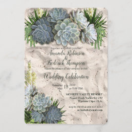 Suculentos tonos de azul pálido e invitación a la