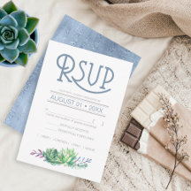 Suculentos y bodas espumosas RSVP Blue ID515