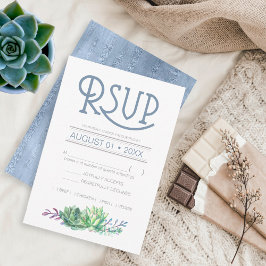 Suculentos y bodas espumosas RSVP Blue ID515