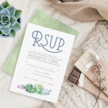 Suculentos y bodas espumosas RSVP Green ID515
