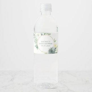 Suculentos y etiquetas de botellas de agua de vege