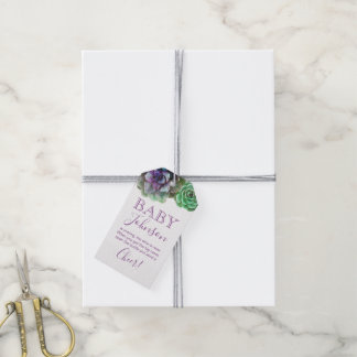 Sucultores de acuarela | Etiqueta de Baby Shower F