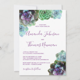 Sucultores de acuarela | Invitación a la boda
