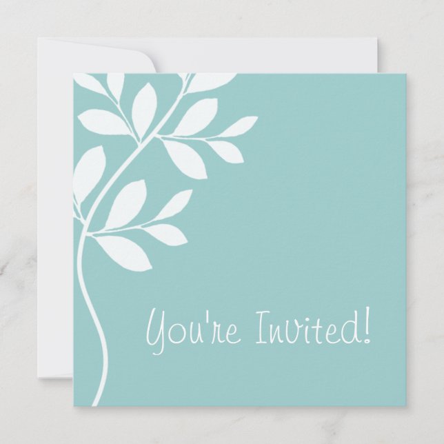 Sucursal azul de biela de la invitación a la boda (Anverso)
