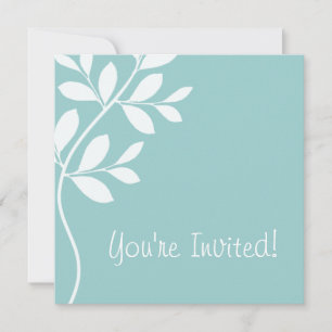 Sucursal azul de biela de la invitación a la boda