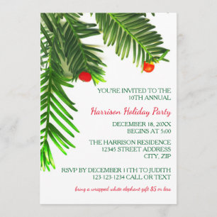 Sucursal de árbol de pino - Invitación de la fiest