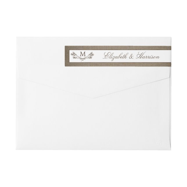 Sucursal de Monograma Rústico del País y Boda de B (Reverso)