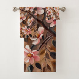 Sucursal floreciente 3 toallas de baño
