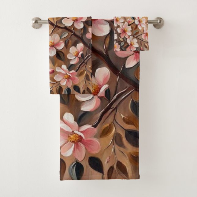 Sucursal floreciente 3 toallas de baño (In situ)