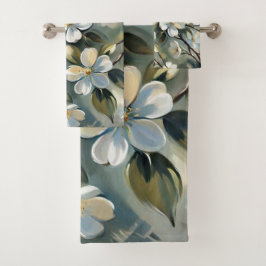Sucursal floreciente 4 toallas de baño