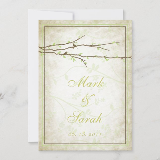 Sucursales con Aves Vintage III Invitación (Anverso)