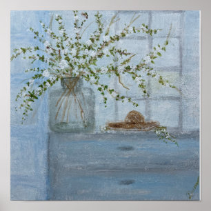 Sucursales de Apple Blossom en papel de arte Jar
