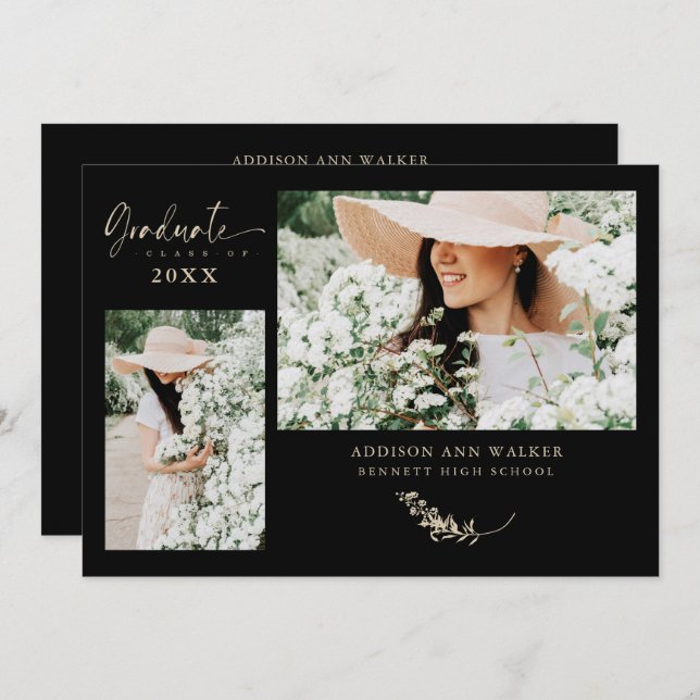 Sucursales de Moda Black Gold Graduación 2 Fotos (Anverso / Reverso)