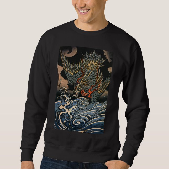 Sudadera 海 龍, 国 芳, Sea Dragon, Kuniyoshi, Ukiyo-e (Anverso)