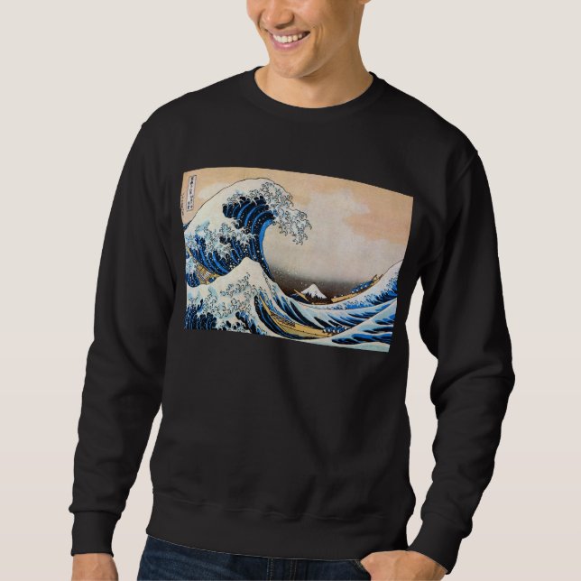 Sudadera 神奈川沖浪裏, gran onda del 北斎, Hokusai (Anverso)