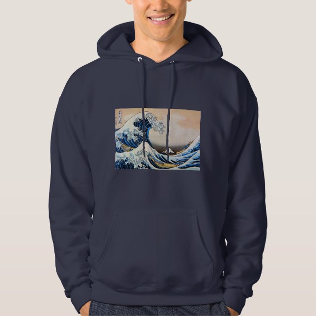 Sudadera 神奈川沖浪裏, gran onda del 北斎, Hokusai (Anverso)