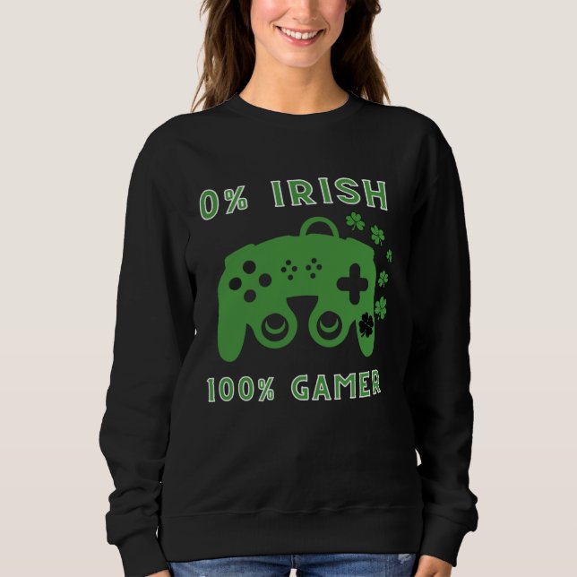 Sudadera 0 Irish 100 gamer   St Patricks Day Gaming (Anverso)