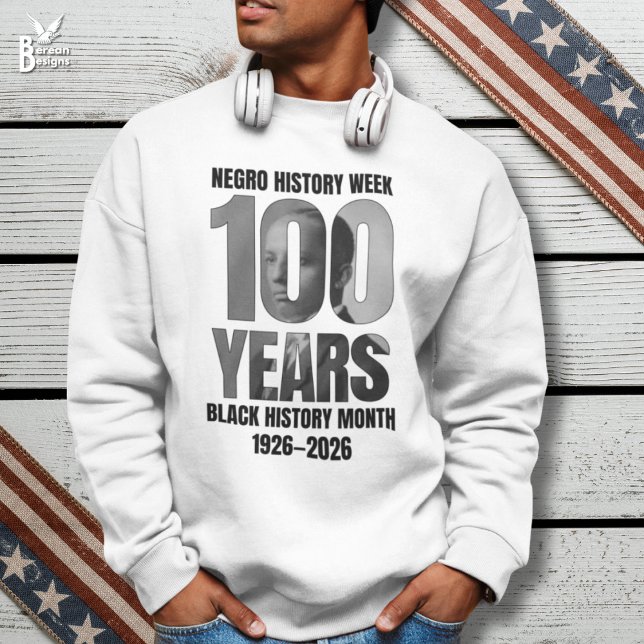 Sudadera 100 años Semana de la Historia Negra Mes de la His (Stylish BLACK HISTORY MONTH Centenary sweatshirt with image of Dr Carter Woodson for #BHM100)