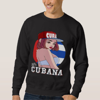 Sudadera 100 Cubana Strong Girl Cuba Flag Pride