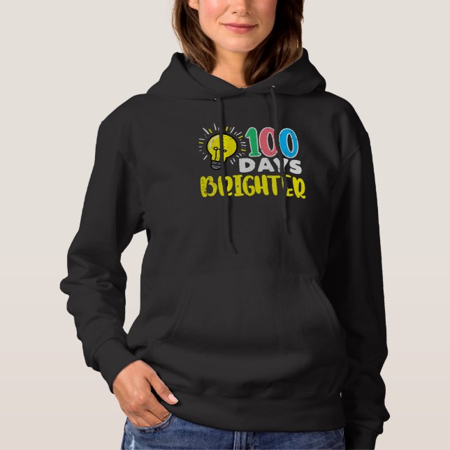 Sudadera 100 Days Brighter Light Bulb 100th Day School Smar (Anverso)
