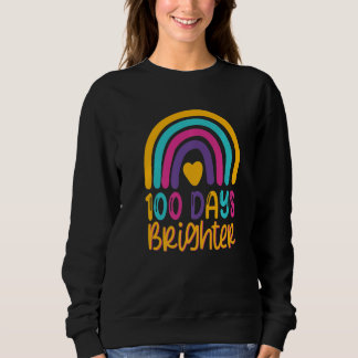 Sudadera 100 Days Brighter Teacher Girls 100 Days Of School