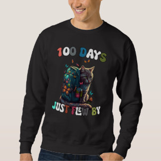 Sudadera 100 Days Just Flew By Butterfly Cat 100 Days Of Sc